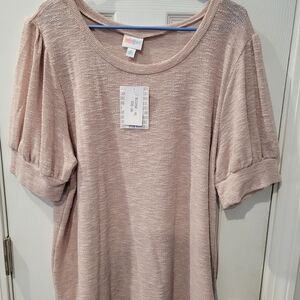LuLaRoe Light Pink Short Sleeve Top NWT